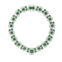 Collar de alta joyería con diamantes en forma de pera y rubí Icon 