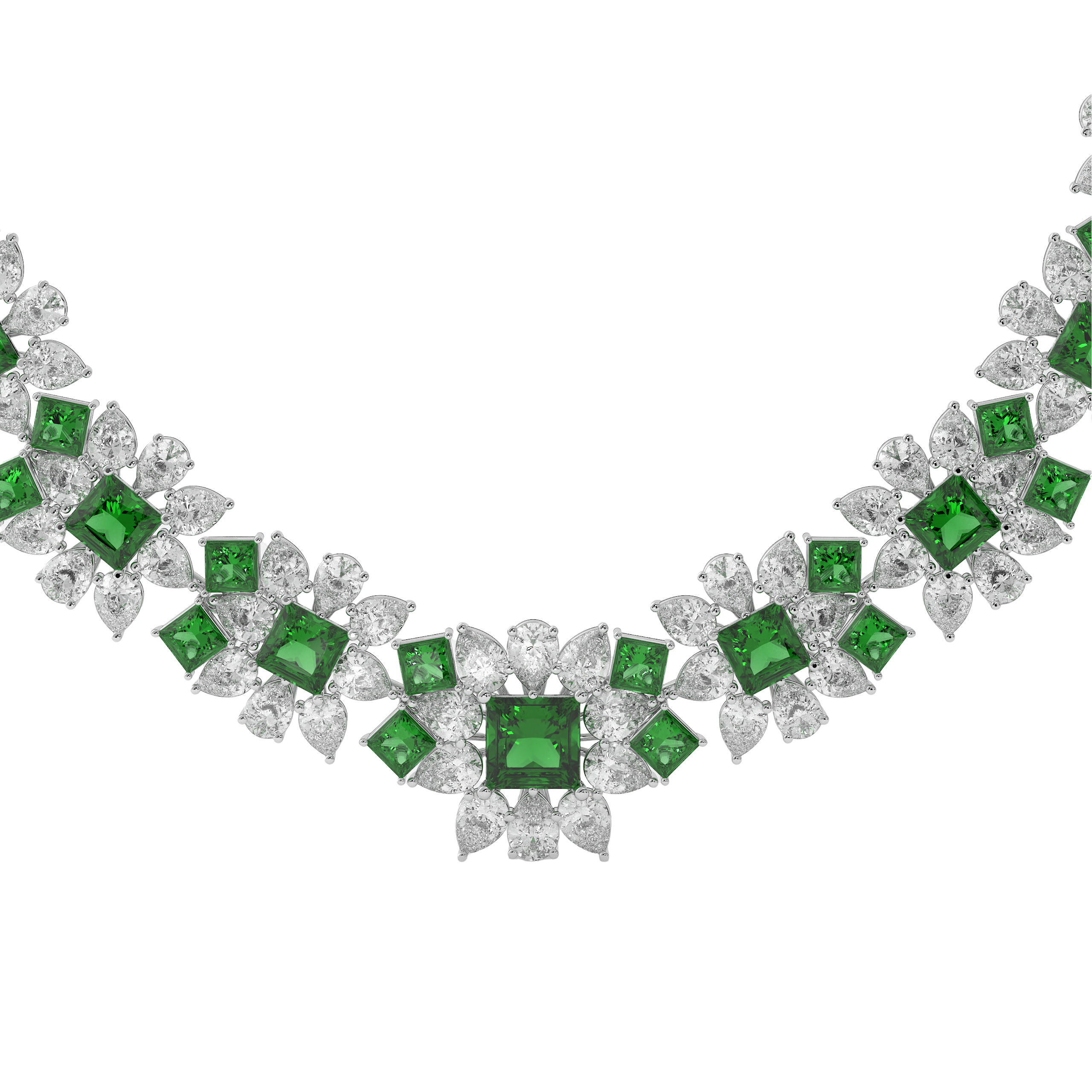 Collar de alta joyería con diamantes en forma de pera y rubí Icon 