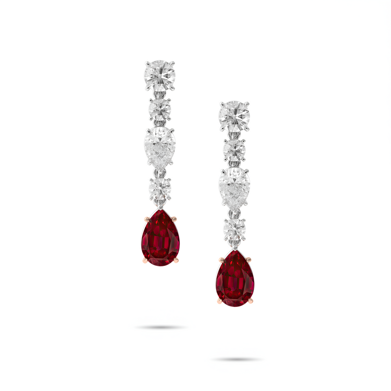Pendientes clásicos de diamantes y esmeraldas Infinity 