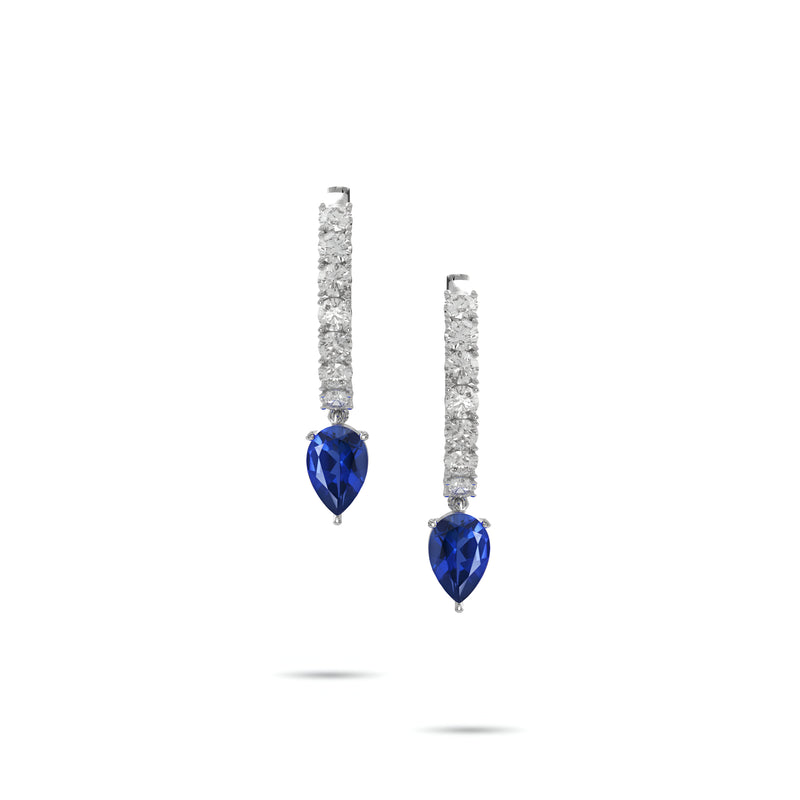 Pendientes clásicos de diamantes y esmeraldas Infinity 