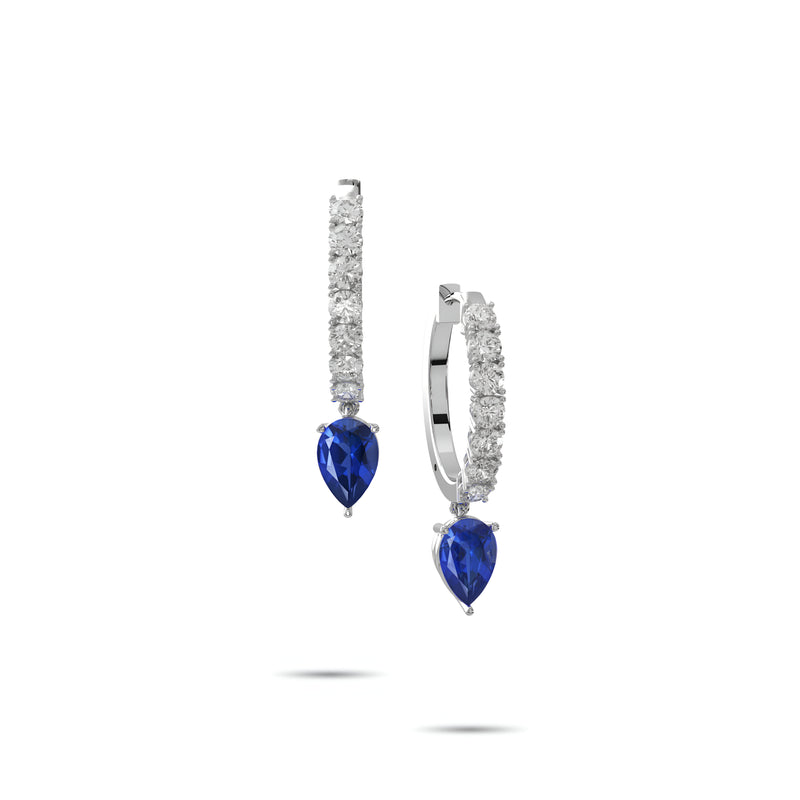 Pendientes clásicos de diamantes y esmeraldas Infinity 