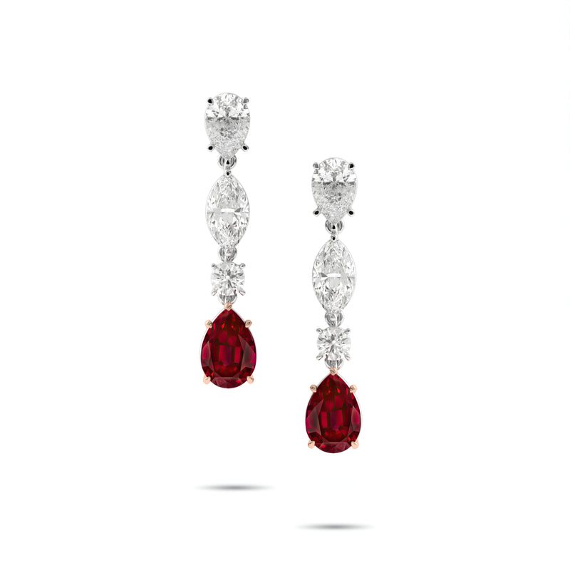 Pendientes clásicos de diamantes y esmeraldas Infinity 