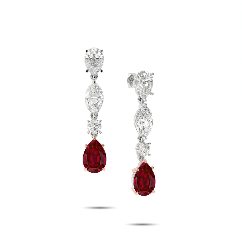 Pendientes clásicos de diamantes y esmeraldas Infinity 