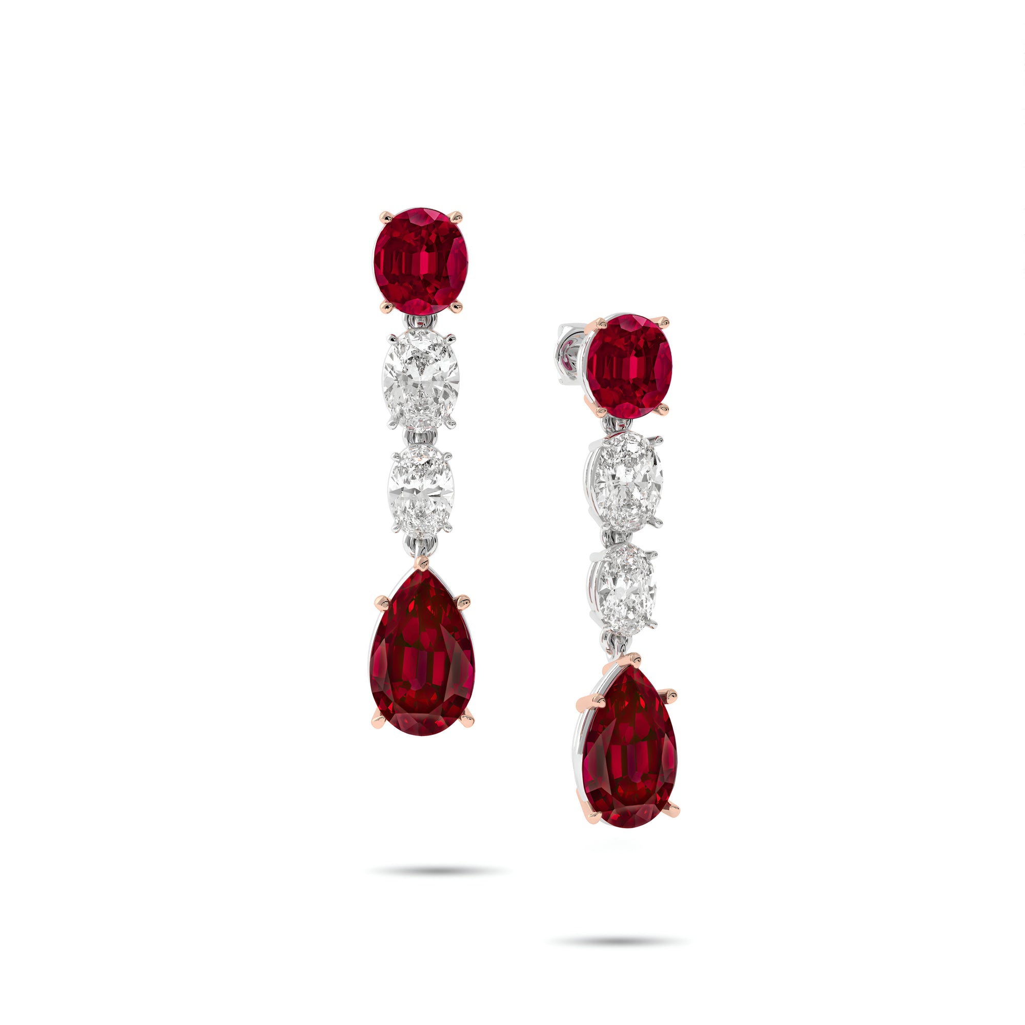 Pendientes clásicos de diamantes y esmeraldas Infinity 