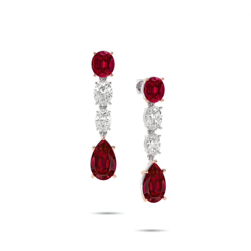 Pendientes clásicos de diamantes y esmeraldas Infinity 