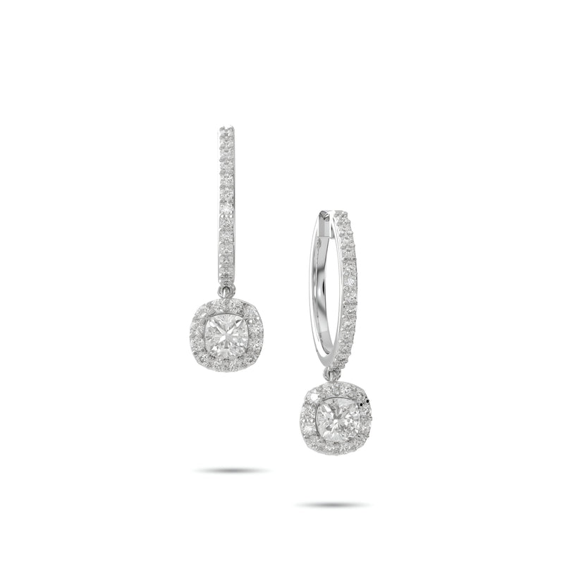 Pendientes clásicos de diamantes y esmeraldas Infinity 
