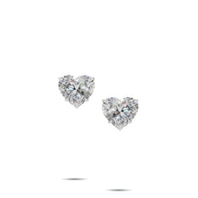 Pendientes clásicos de diamantes y esmeraldas Infinity 