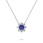 Fancy Flower Sapphire and Diamond Pendant