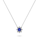 Fancy Flower Sapphire and Diamond Pendant