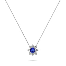 Fancy Flower Sapphire and Diamond Pendant