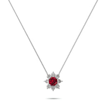 Fancy Flower Ruby and Diamond Pendant