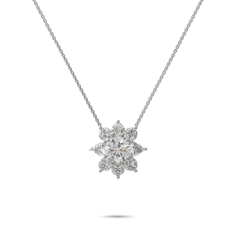 Fancy Flower Diamond Pendant