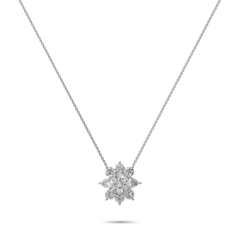 Fancy Flower Diamond Pendant