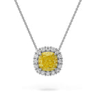 Cushion-Cut Yellow Diamond Micropavé Pendant
