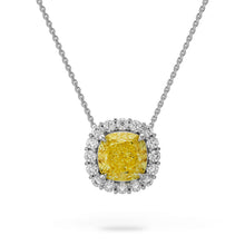 Cushion-Cut Yellow Diamond Micropavé Pendant