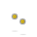 Cushion-Cut Yellow Diamond Earstuds