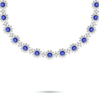 Fancy Flower Sapphire and Diamond Necklace