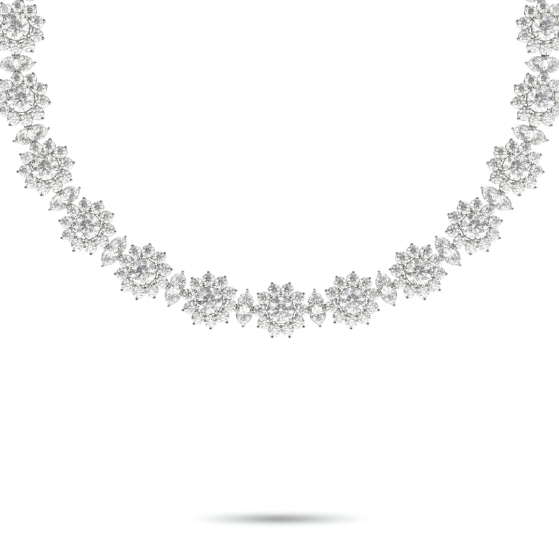 Fancy Flower Diamond Necklace