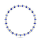 Fancy Flower Sapphire and Diamond Necklace