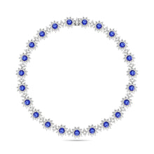 Fancy Flower Sapphire and Diamond Necklace