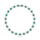 Fancy Flower Emerald and Diamond Necklace