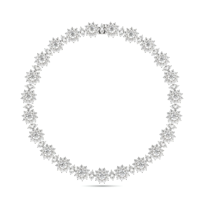 Fancy Flower Diamond Necklace