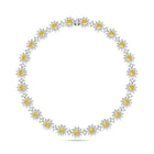Fancy Flower Yellow Diamond and Diamond Necklace