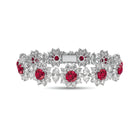 Fancy Flower Ruby and Diamond Bracelet