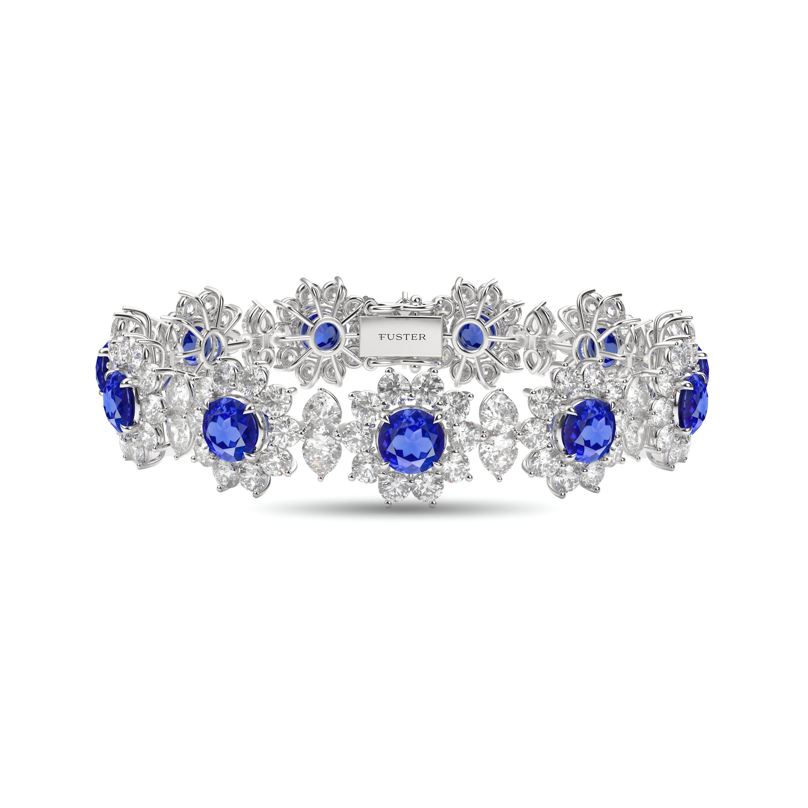 Fancy Flower Sapphire and Diamond Bracelet