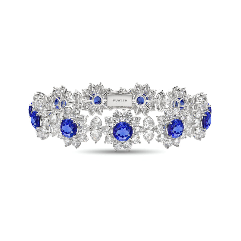 Fancy Flower Sapphire and Diamond Bracelet