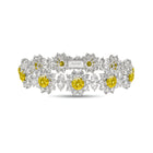 Fancy Flower Yellow Diamond and Diamond Bracelet
