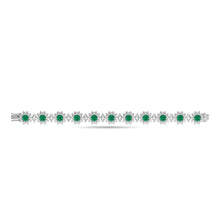 Fancy Flower Emerald and Diamond Bracelet