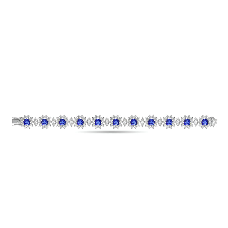 Fancy Flower Sapphire and Diamond Bracelet