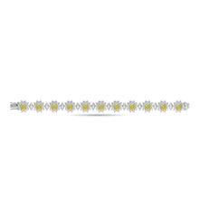 Fancy Flower Yellow Diamond and Diamond Bracelet