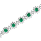 Fancy Flower Emerald and Diamond Bracelet