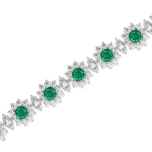 Fancy Flower Emerald and Diamond Bracelet