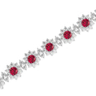 Fancy Flower Ruby and Diamond Bracelet