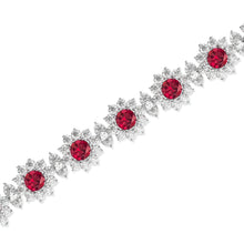Fancy Flower Ruby and Diamond Bracelet