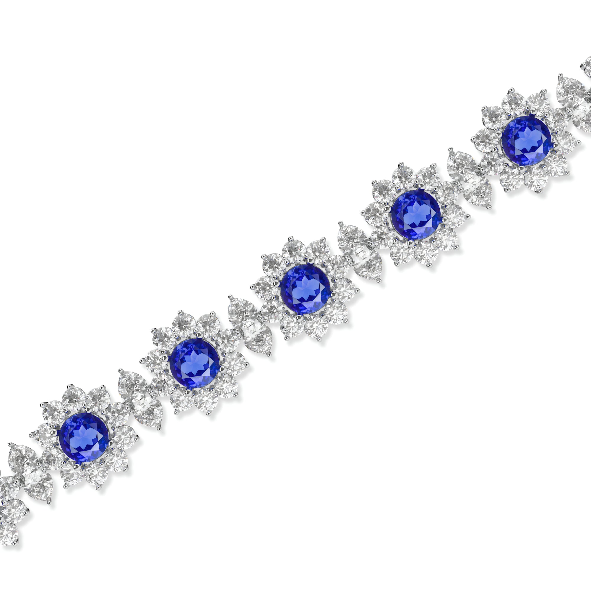 Fancy Flower Sapphire and Diamond Bracelet