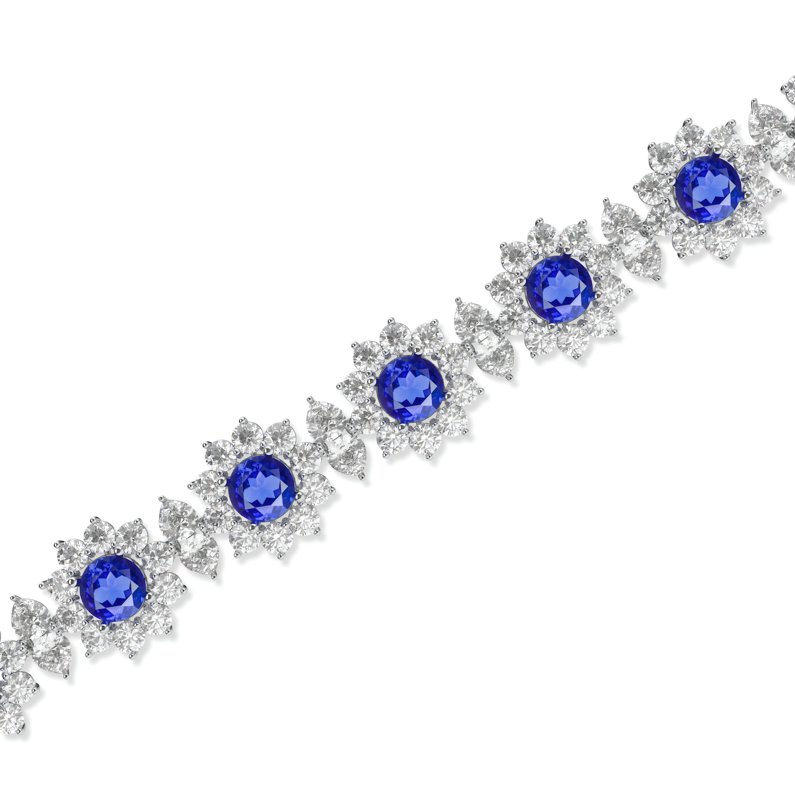 Fancy Flower Sapphire and Diamond Bracelet