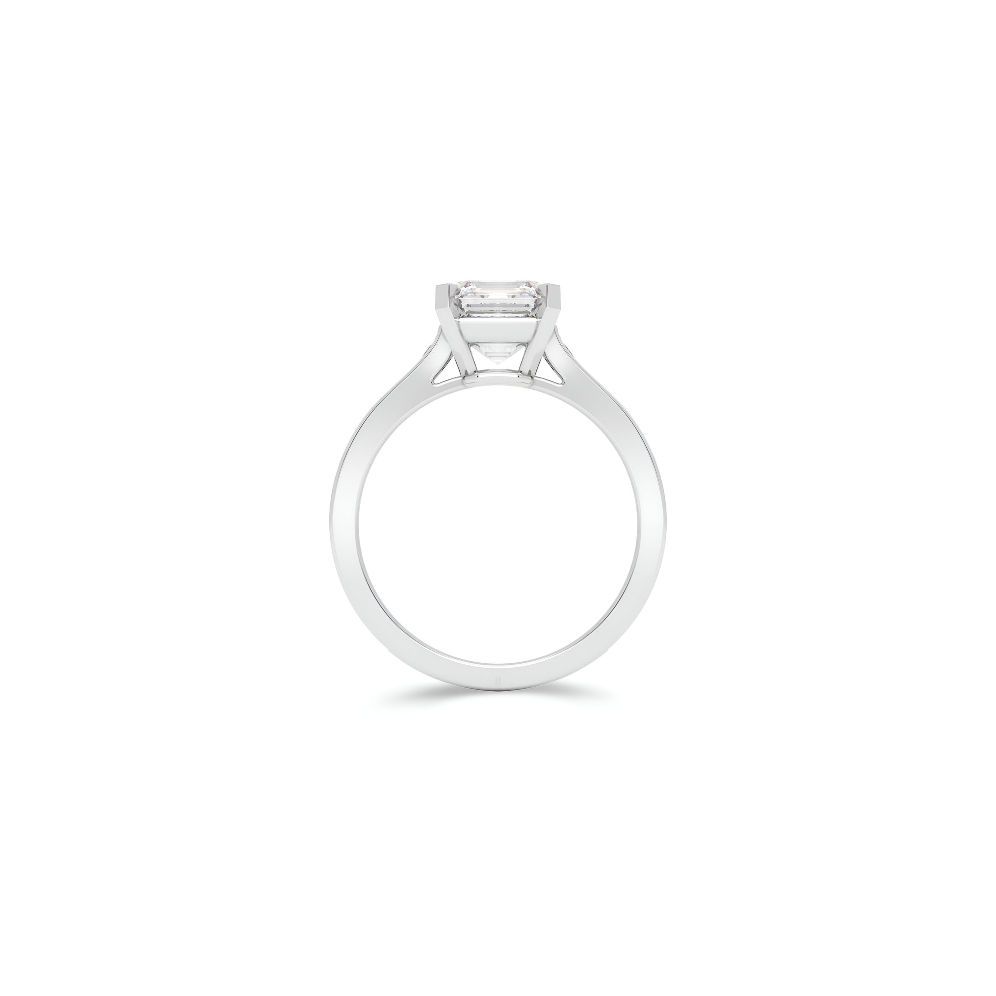 Flame Square Emerald Cut Diamond Engagement Ring