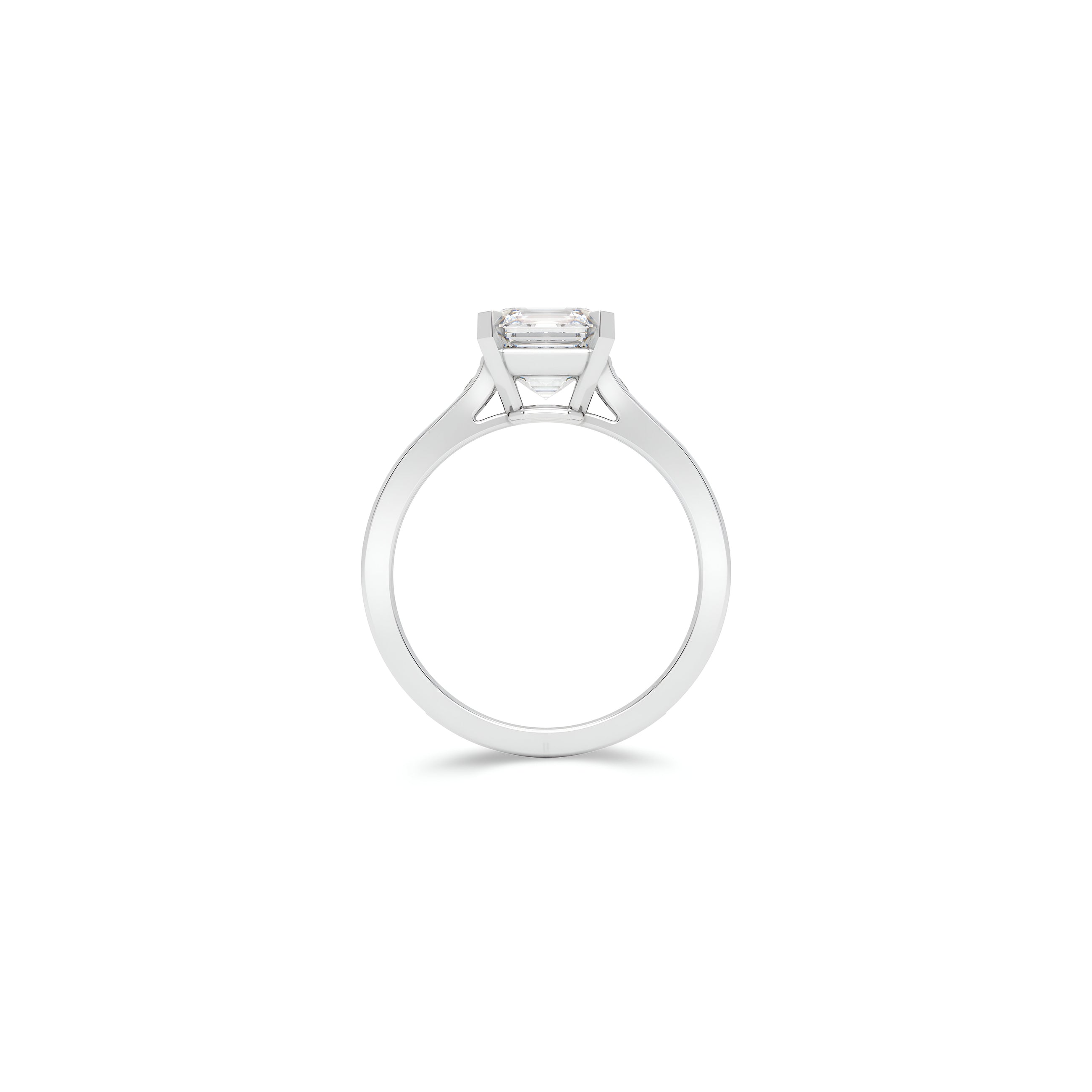 Flame Square Emerald Cut Diamond Engagement Ring