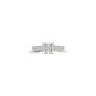 Flame Square Emerald Cut Diamond Engagement Ring