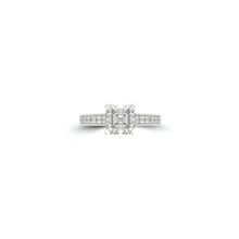 Flame Square Emerald Cut Diamond Engagement Ring