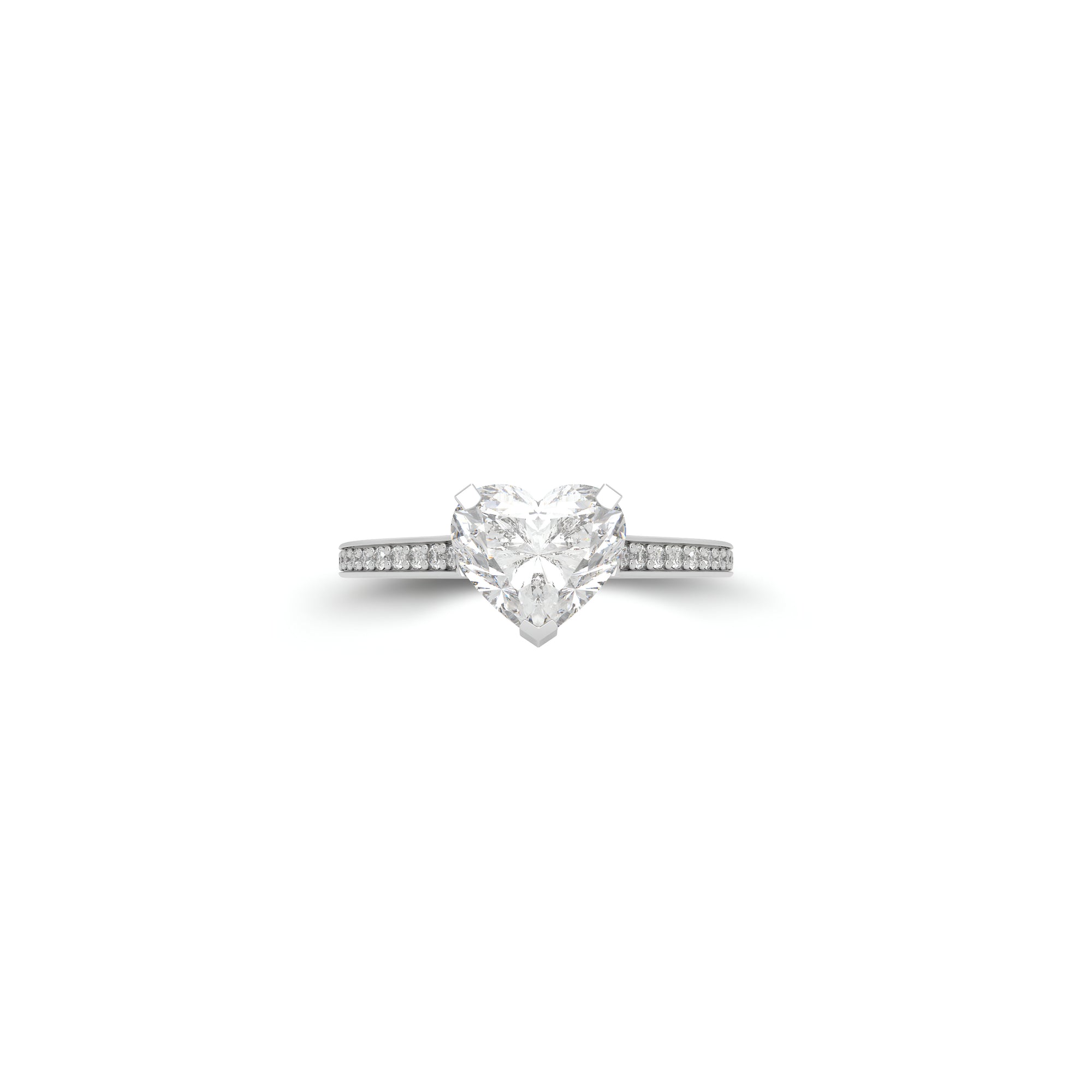 Flame Heart Shape Diamond Engagement Ring