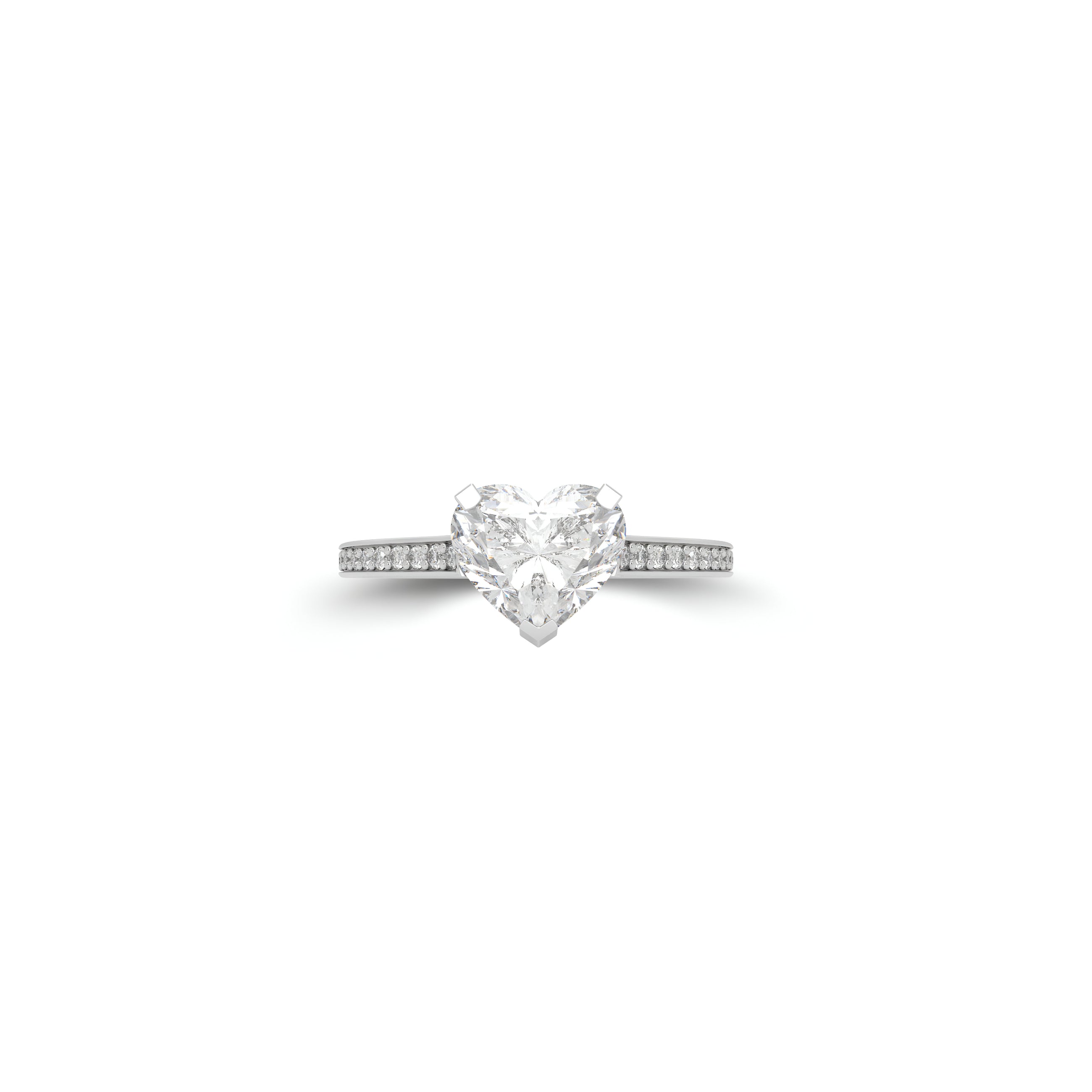 Flame Heart Shape Diamond Engagement Ring