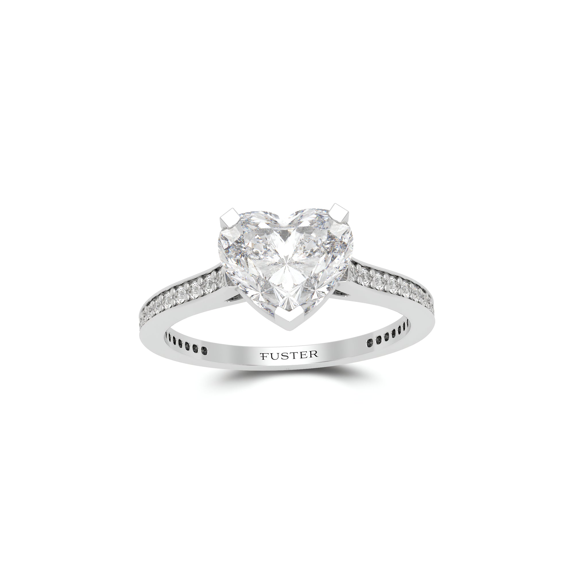 Flame Heart Shape Diamond Engagement Ring