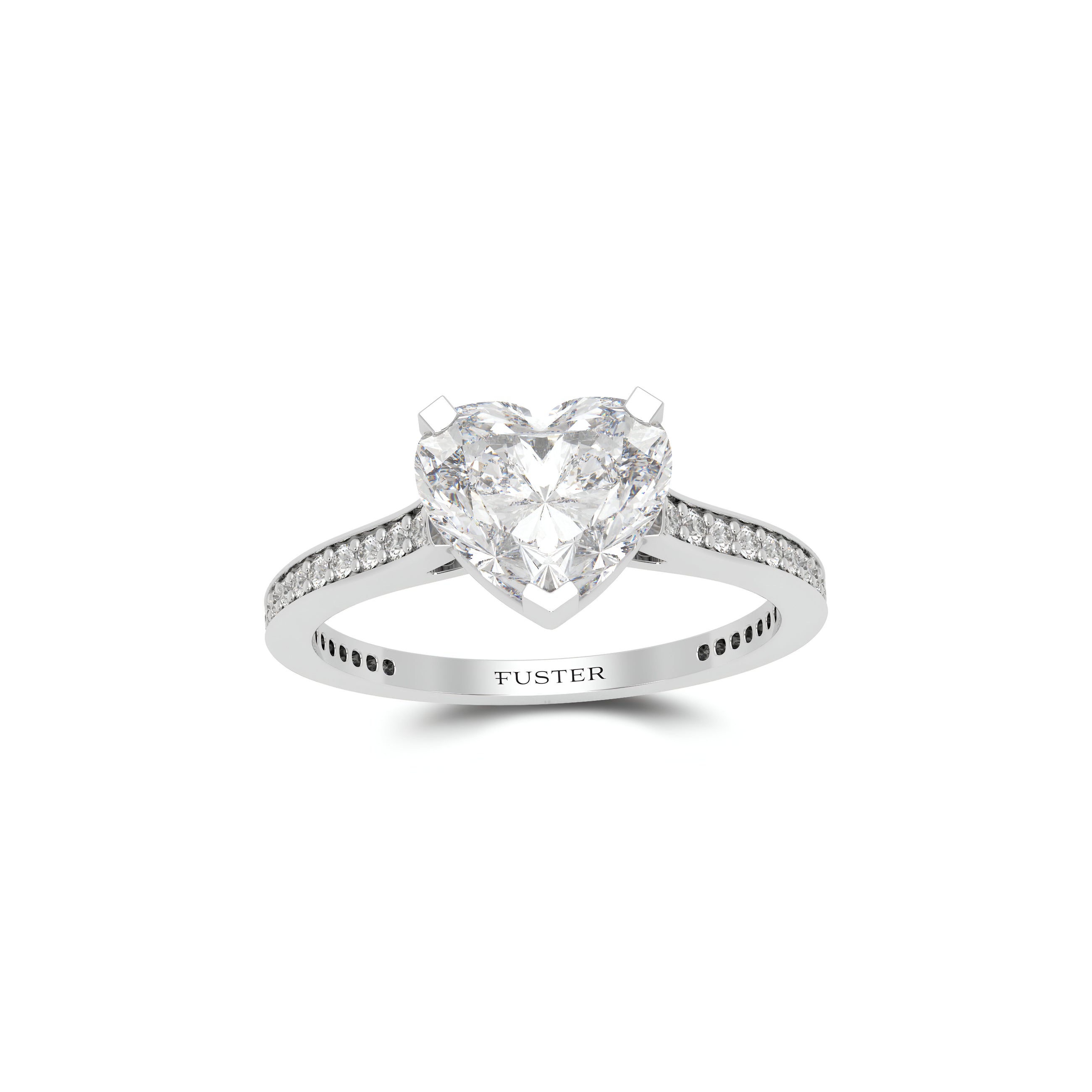 Flame Heart Shape Diamond Engagement Ring