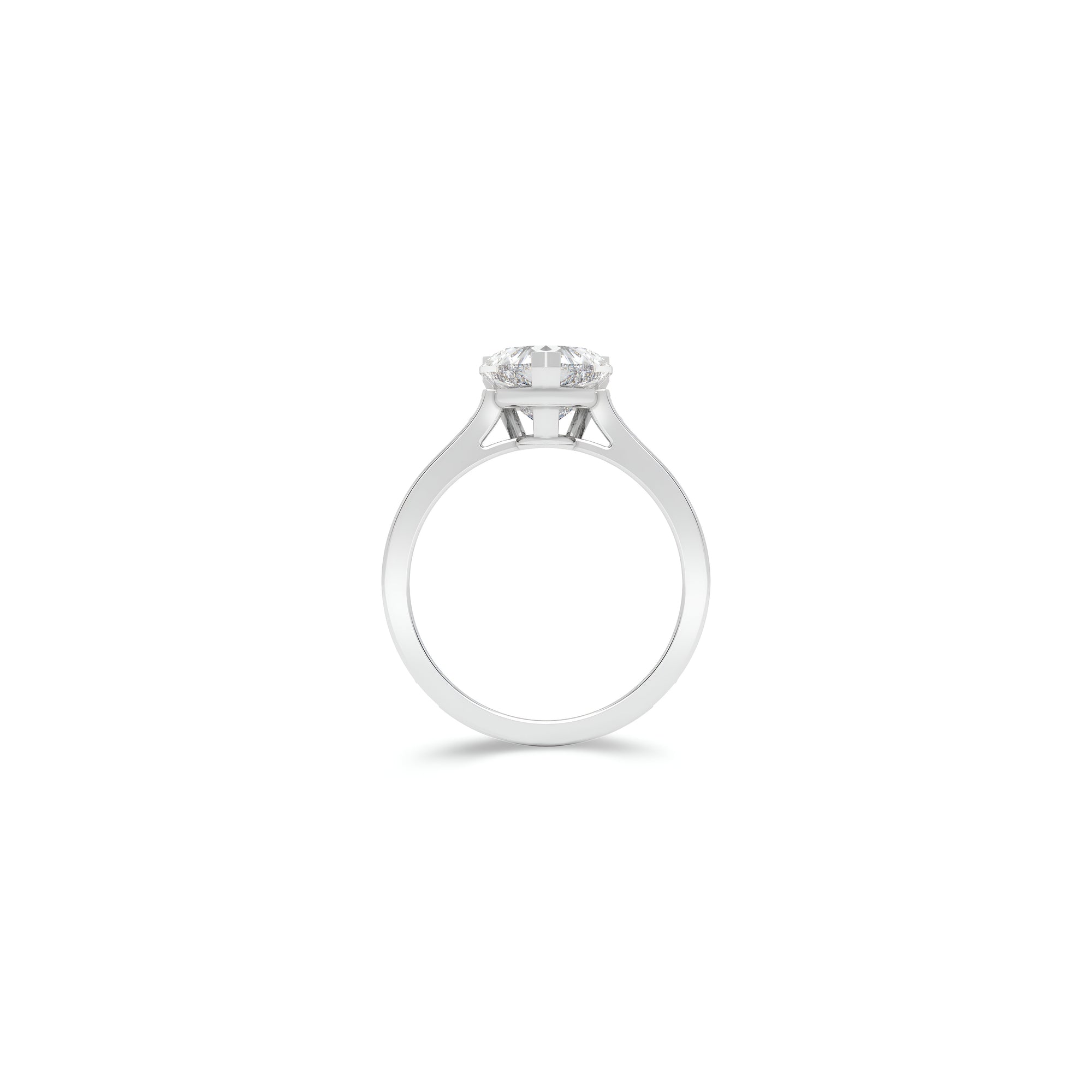 Flame Heart Shape Diamond Engagement Ring