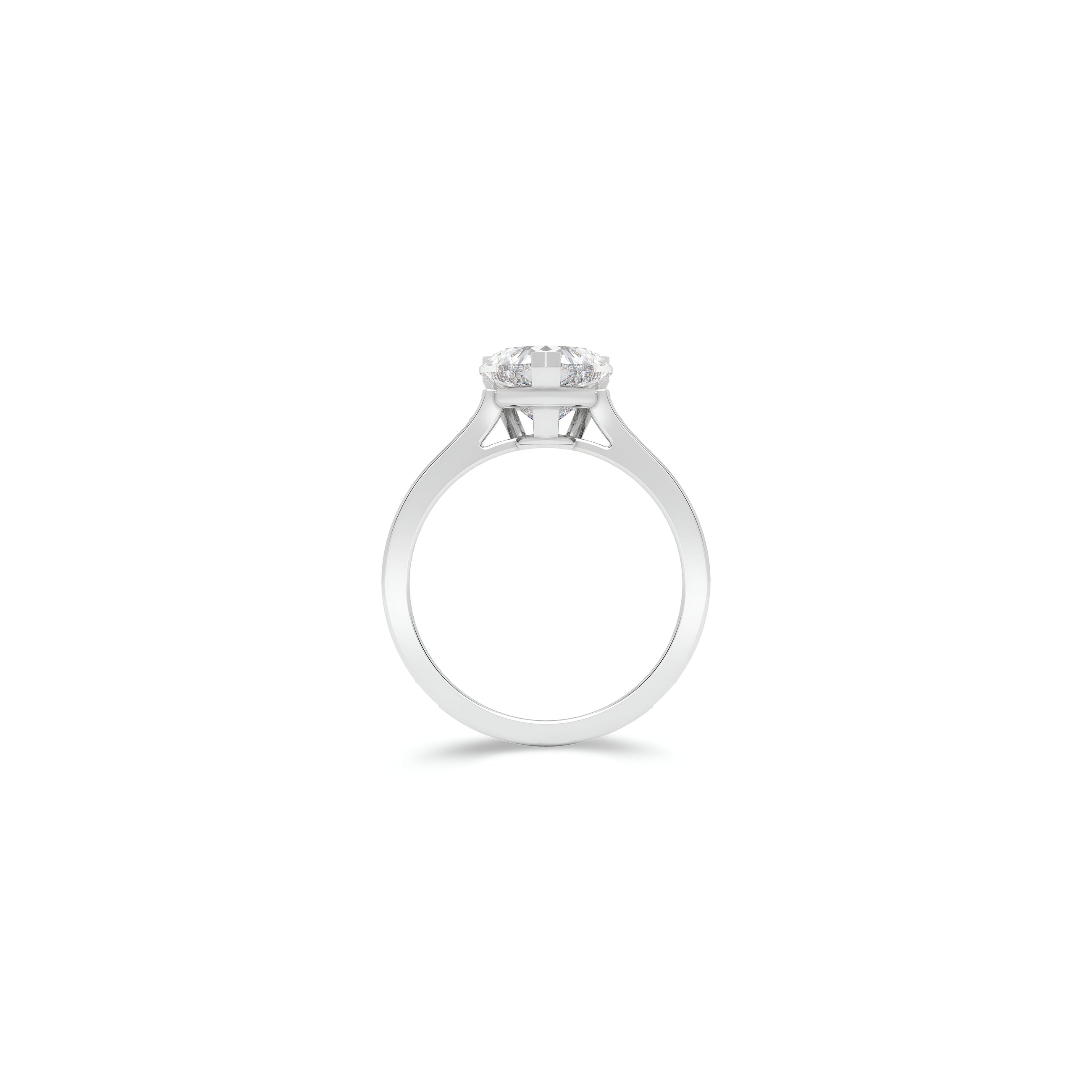 Flame Heart Shape Diamond Engagement Ring